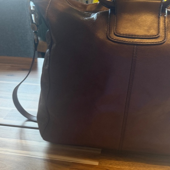 HOBO Cognac Brown Leather Satchel with Detachable Strap - Picture 8 of 16